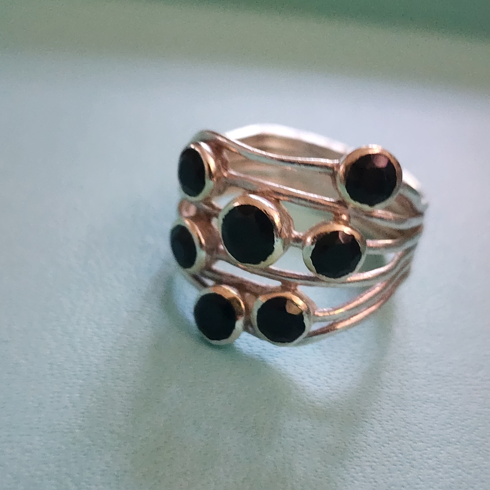Ross-Simons Black Stone Silver Ring